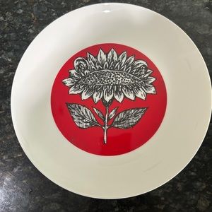 Bidasoa made in Spain plate black&red sunflower design